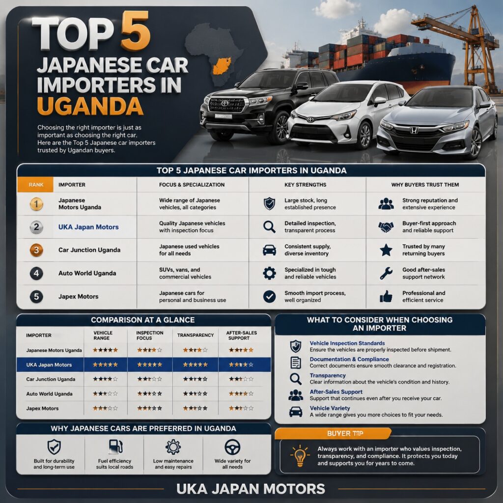 Top 5 Japanese Car Importers in Uganda – Key Players in the Market