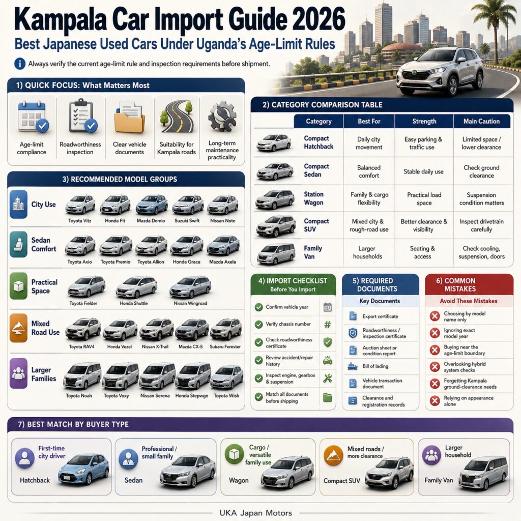 Kampala Car Import Guide 2026: Japanese Used Cars and Uganda Age Limit Rules