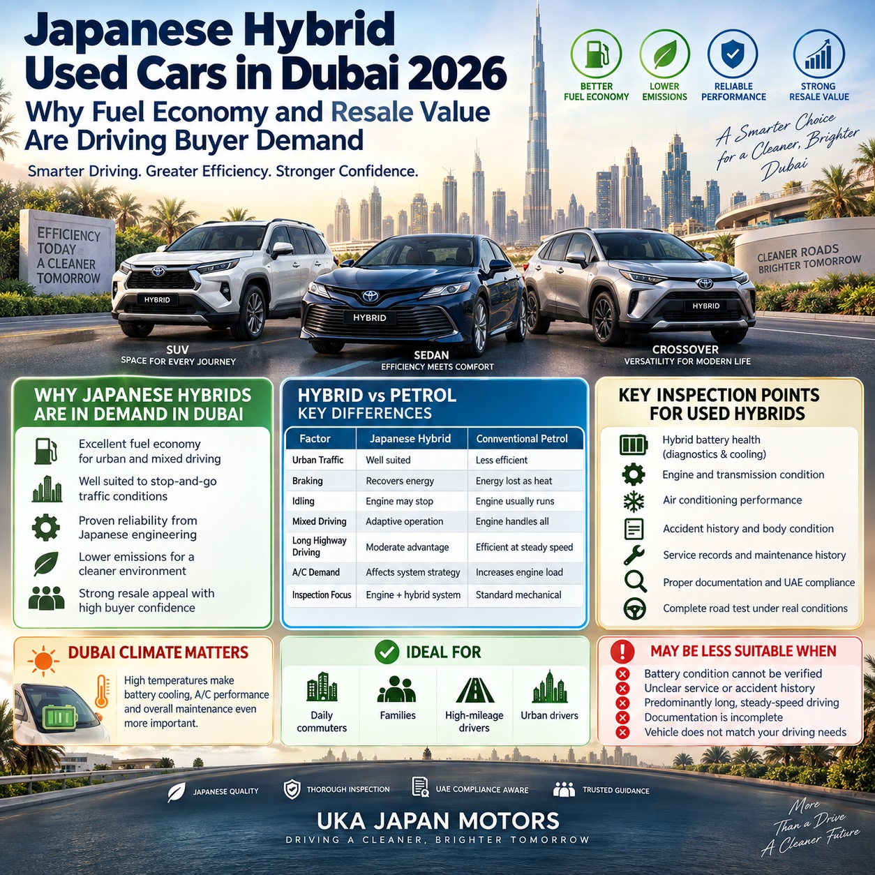 Japanese Hybrid Used Cars in Dubai 2026