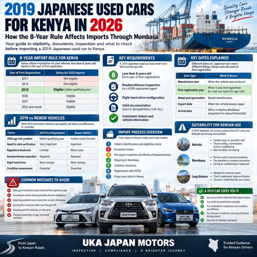 2019 Japanese Used Cars for Kenya in 2026: How the 8-Year Rule Affects Imports Through Mombasa