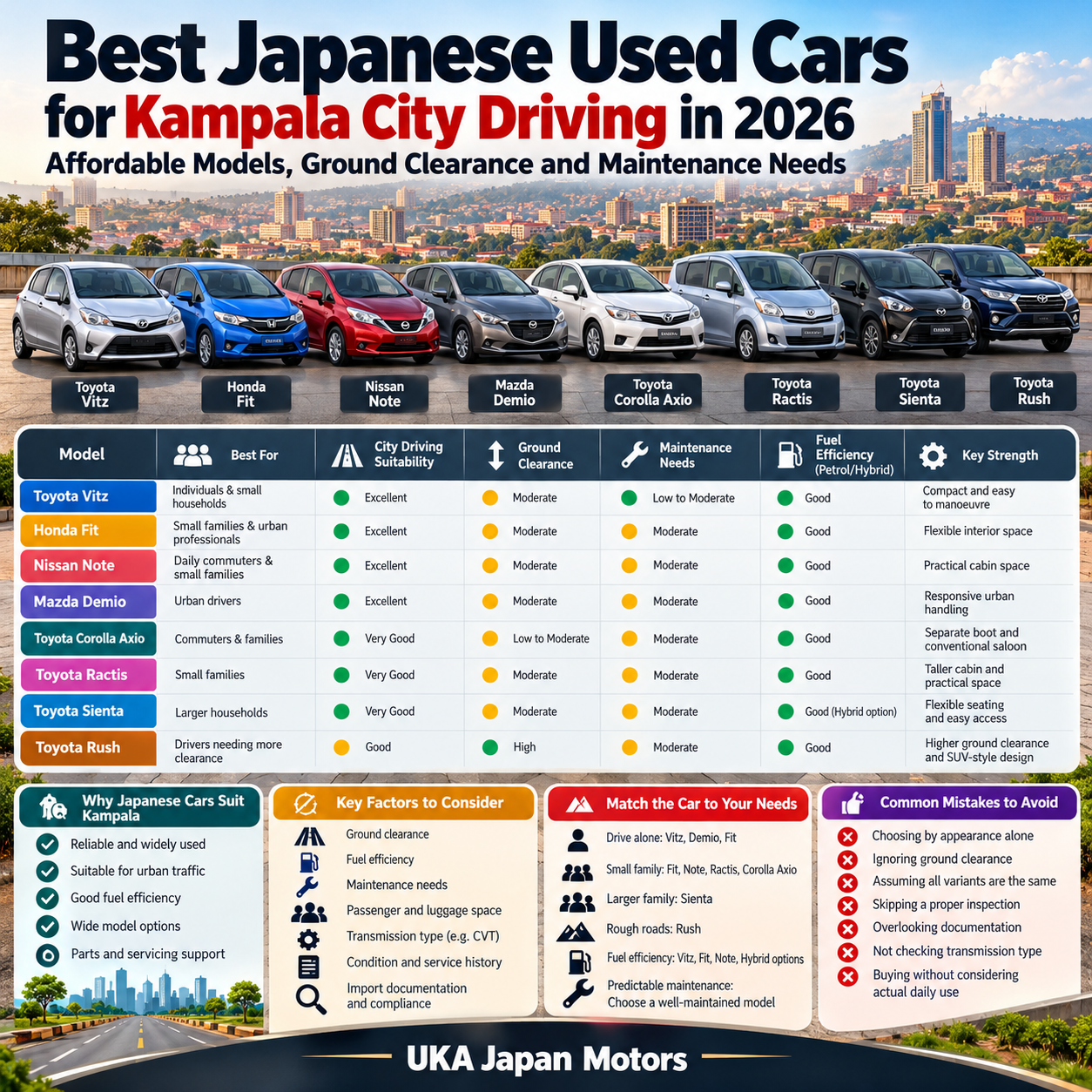 Best Japanese Cars for Kampala 2026
