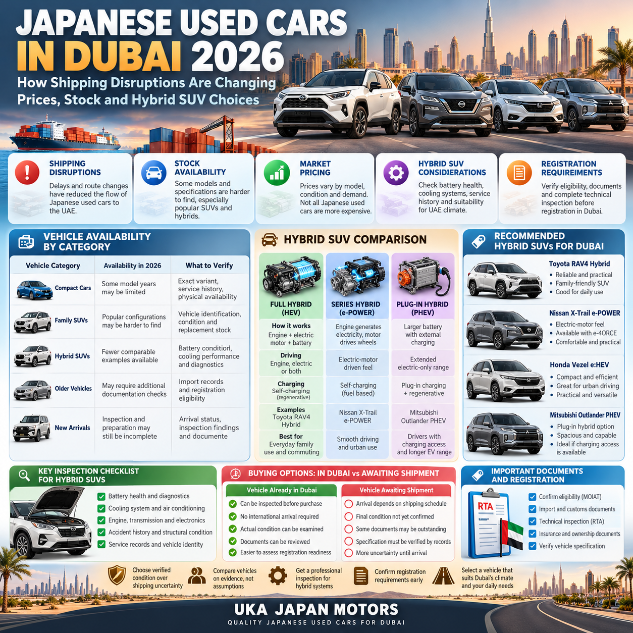 Dubai Japanese Used Cars 2026 Infographic